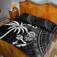 Custom Fiji New Zealand Rugby Quilt Bed Set Make History Together