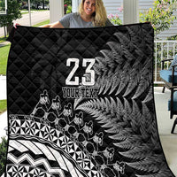 Custom Fiji New Zealand Rugby Quilt Cibi Dance with Black Fern