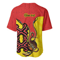 Personalised Papua New Guinea Oro Necklace Baseball Jersey Gold Melanesia Traditional Pattern