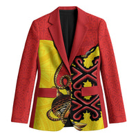 Personalised Papua New Guinea Oro Necklace Blazer Gold Melanesia Traditional Pattern