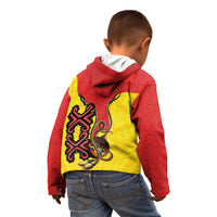 Personalised Papua New Guinea Oro Necklace Kid Hoodie Gold Melanesia Traditional Pattern LT9 - Polynesian Pride