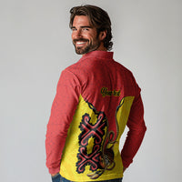 Personalised Papua New Guinea Oro Necklace Long Sleeve Polo Shirt Gold Melanesia Traditional Pattern