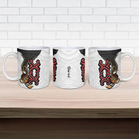 Personalised Papua New Guinea Oro Necklace Ceramic Mug Black Melanesia Traditional Pattern LT9 - Polynesian Pride