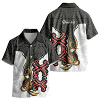 Personalised Papua New Guinea Oro Necklace Kid Hawaiian Shirt Black Melanesia Traditional Pattern