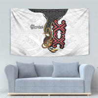 Personalised Papua New Guinea Oro Necklace Tapestry Black Melanesia Traditional Pattern LT9 - Polynesian Pride