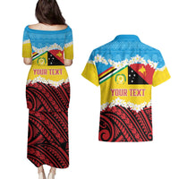 Personalised Torba PNG Forever Couples Matching Puletasi and Hawaiian Shirt Polynesian Sand Art - Polynesian Pride