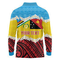 Personalised Torba PNG Forever Long Sleeve Polo Shirt Polynesian Sand Art - Polynesian Pride