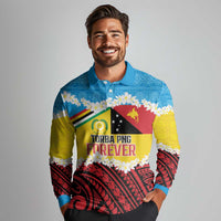 Personalised Torba PNG Forever Long Sleeve Polo Shirt Polynesian Sand Art - Polynesian Pride