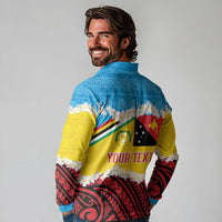 Personalised Torba PNG Forever Long Sleeve Polo Shirt Polynesian Sand Art - Polynesian Pride