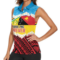 Personalised Torba PNG Forever Women Sleeveless Polo Shirt Polynesian Sand Art - Polynesian Pride