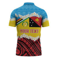 Personalised Torba PNG Forever Zipper Polo Shirt Polynesian Sand Art - Polynesian Pride