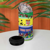Personalised Malampa Fiji Forever 4 in 1 Can Cooler Tumbler Tagimoucia Polynesian Sand Drawing LT9 - Polynesian Pride