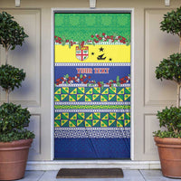 Personalised Malampa Fiji Forever Door Cover Tagimoucia Polynesian Sand Drawing LT9 Yellow - Polynesian Pride