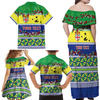 Personalised Malampa Fiji Forever Family Matching Off Shoulder Maxi Dress and Hawaiian Shirt Tagimoucia Polynesian Sand Drawing - Polynesian Pride