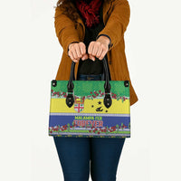 Malampa Fiji Forever Leather Bag Tagimoucia Polynesian Sand Drawing LT9 - Polynesian Pride