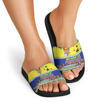 Malampa Fiji Forever Slide Sandals Tagimoucia Polynesian Sand Drawing - Polynesian Pride