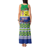 Personalised Malampa Fiji Forever Tank Maxi Dress Tagimoucia Polynesian Sand Drawing - Polynesian Pride