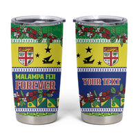 Personalised Malampa Fiji Forever Tumbler Cup Tagimoucia Polynesian Sand Drawing LT9 Yellow - Polynesian Pride