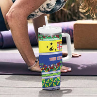 Personalised Malampa Fiji Forever Tumbler With Handle Tagimoucia Polynesian Sand Drawing - Polynesian Pride