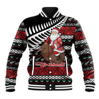 New Zealand Kiwi Santa Christmas Baseball Jacket He Wairua Kirihimete - Polynesian Pride