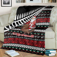 New Zealand Kiwi Santa Christmas Blanket He Wairua Kirihimete - Polynesian Pride
