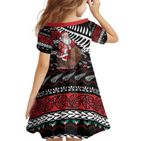 New Zealand Kiwi Santa Christmas Family Matching Off The Shoulder Long Sleeve Dress and Hawaiian Shirt He Wairua Kirihimete - Polynesian Pride