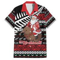 New Zealand Kiwi Santa Christmas Family Matching Off Shoulder Maxi Dress and Hawaiian Shirt He Wairua Kirihimete - Polynesian Pride