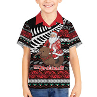 New Zealand Kiwi Santa Christmas Family Matching Off Shoulder Maxi Dress and Hawaiian Shirt He Wairua Kirihimete - Polynesian Pride