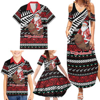 New Zealand Kiwi Santa Christmas Family Matching Summer Maxi Dress and Hawaiian Shirt He Wairua Kirihimete - Polynesian Pride