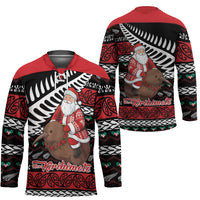 New Zealand Kiwi Santa Christmas Hockey Jersey He Wairua Kirihimete - Polynesian Pride