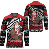 New Zealand Kiwi Santa Christmas Hockey Jersey He Wairua Kirihimete - Polynesian Pride