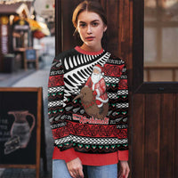 New Zealand Kiwi Santa Christmas Ugly Christmas Sweater He Wairua Kirihimete - Polynesian Pride