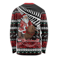 New Zealand Kiwi Santa Christmas Long Sleeve Shirt He Wairua Kirihimete - Polynesian Pride
