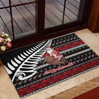 New Zealand Kiwi Santa Christmas Rubber Doormat He Wairua Kirihimete - Polynesian Pride