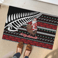 New Zealand Kiwi Santa Christmas Rubber Doormat He Wairua Kirihimete - Polynesian Pride