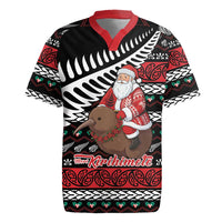 New Zealand Kiwi Santa Christmas Rugby Jersey He Wairua Kirihimete - Polynesian Pride