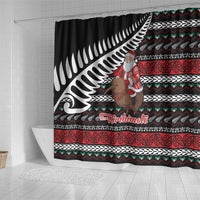 New Zealand Kiwi Santa Christmas Shower Curtain He Wairua Kirihimete - Polynesian Pride