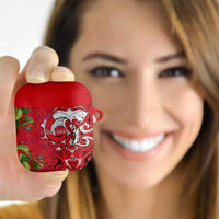 Personalised New Zealand Koru Pohutukawa AirPods Case Meri Kirihimete Aroha for Christmas - Polynesian Pride