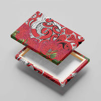 Personalised New Zealand Koru Pohutukawa Canvas Wall Art Meri Kirihimete Aroha for Christmas - Polynesian Pride