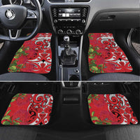 Personalised New Zealand Koru Pohutukawa Car Mats Meri Kirihimete Aroha for Christmas - Polynesian Pride