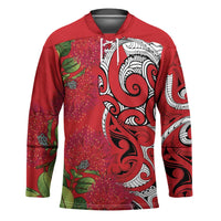 Personalised New Zealand Koru Pohutukawa Hockey Jersey Meri Kirihimete Aroha for Christmas - Polynesian Pride