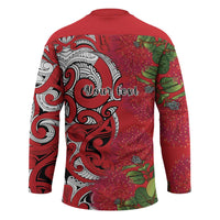 Personalised New Zealand Koru Pohutukawa Hockey Jersey Meri Kirihimete Aroha for Christmas - Polynesian Pride