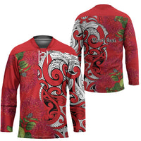 Personalised New Zealand Koru Pohutukawa Hockey Jersey Meri Kirihimete Aroha for Christmas - Polynesian Pride