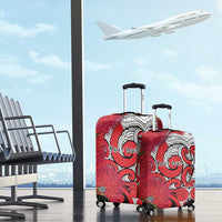 Personalised New Zealand Koru Pohutukawa Luggage Cover Meri Kirihimete Aroha for Christmas - Polynesian Pride