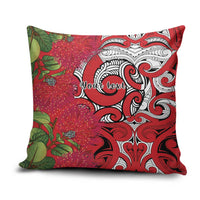 Personalised New Zealand Koru Pohutukawa Pillow Cover Meri Kirihimete Aroha for Christmas - Polynesian Pride