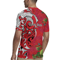 Personalised New Zealand Koru Pohutukawa Rugby Jersey Meri Kirihimete Aroha for Christmas - Polynesian Pride