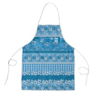 Hawaiian Hibiscus Honu Apron Blue Mele Kalikimaka Palaka Spirit - Polynesian Pride