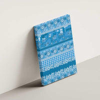 Hawaiian Hibiscus Honu Canvas Wall Art Blue Mele Kalikimaka Palaka Spirit - Polynesian Pride