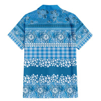 Hawaiian Hibiscus Honu Family Matching Mermaid Dress and Hawaiian Shirt Blue Mele Kalikimaka Palaka Spirit - Polynesian Pride