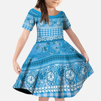 Hawaiian Hibiscus Honu Family Matching Summer Maxi Dress and Hawaiian Shirt Blue Mele Kalikimaka Palaka Spirit - Polynesian Pride
